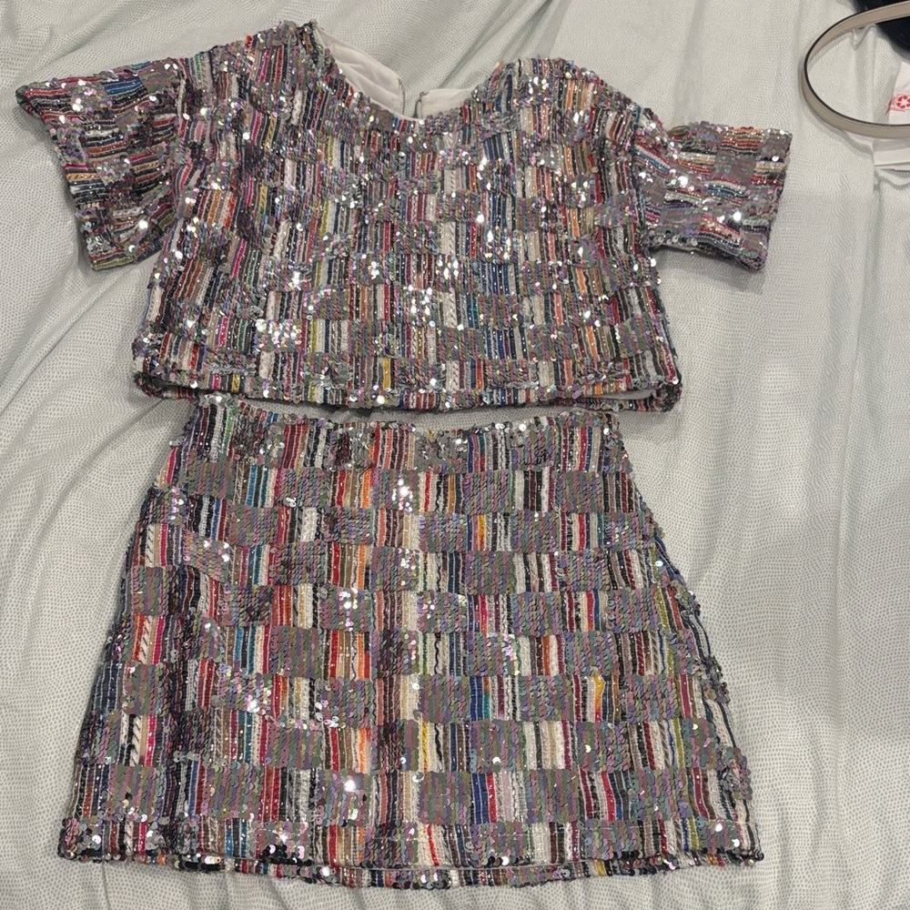 Storia Multicolor Sequin Mini Skirt